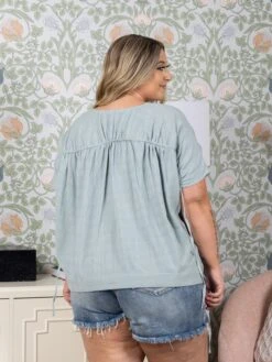 Textured Cotton Gauze Short Sleeve | S-L -STACCATO Sale Store 02490cc6cc122ab33e83bdd8727f587e