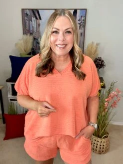 Textured V-Neck Dolman Short Sleeve Top | S-3X Set W/53105 -STACCATO Sale Store 05d572d70312d668d1bad30d5f5f6f83