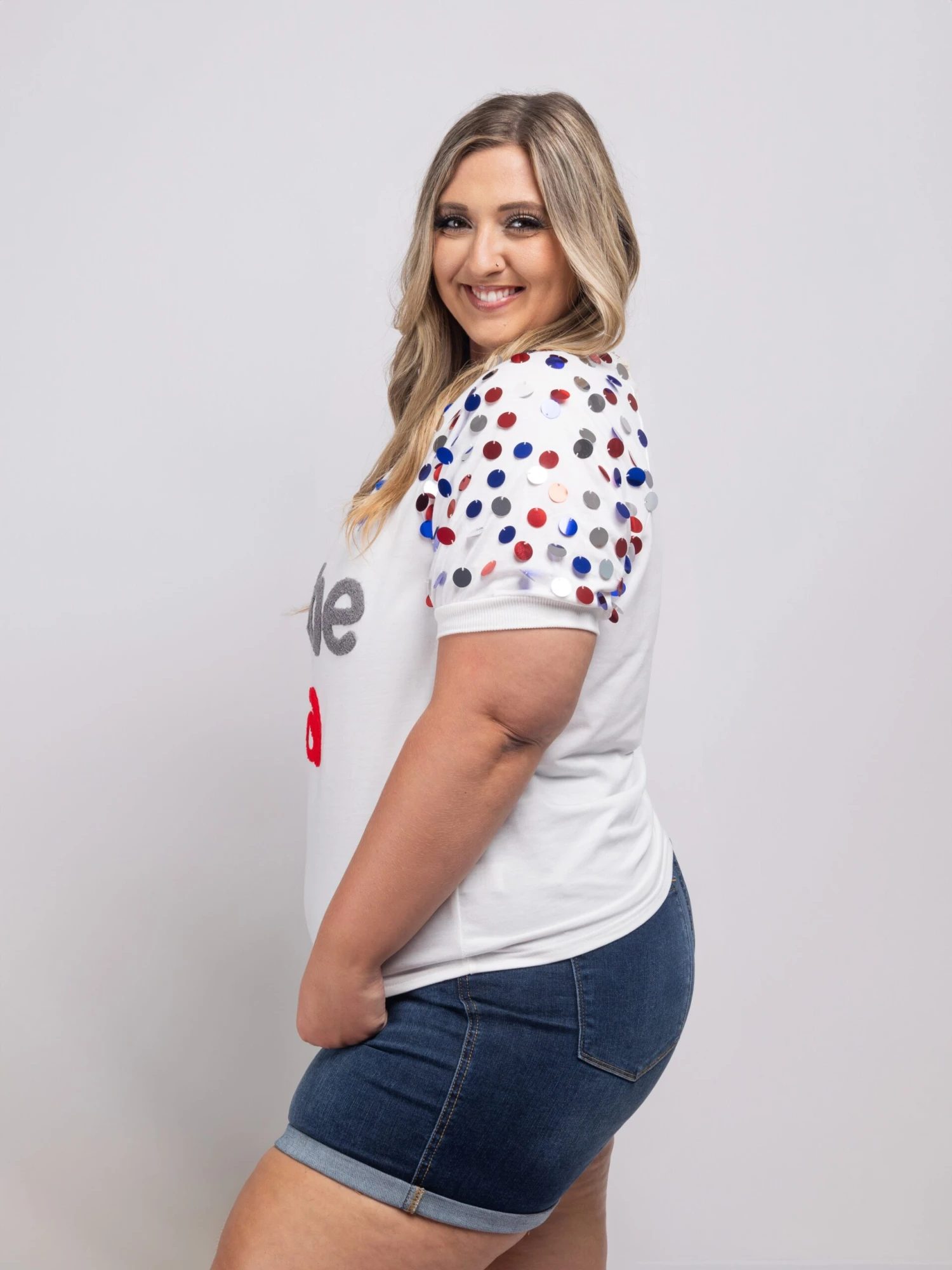 BiBi Party In The USA Puff Sleeve Top | S - XL 4 BiBi Party In The USA Puff Sleeve Top | S - XL - Image 2