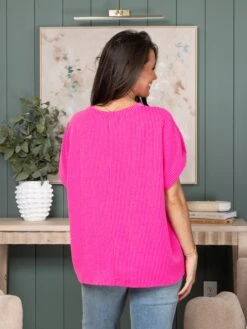 Raised Rib Short Sleeve Top | S-3X -STACCATO Sale Store 15b28fc5d5449a263208e5f6d5720dc3