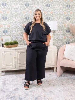 Flower Textured Short Sleeve Lounge Top | S-3X Set W/ Sku52234 -STACCATO Sale Store 1a0d2de2b152e72f1ac6de5edff28b4c