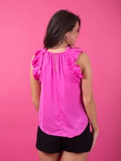 Sleeveless Mock Neck Ruffle Trim Blouse | S - 3XL -STACCATO Sale Store 1e9c2259255f2e07d37a3c652b0c8c3e