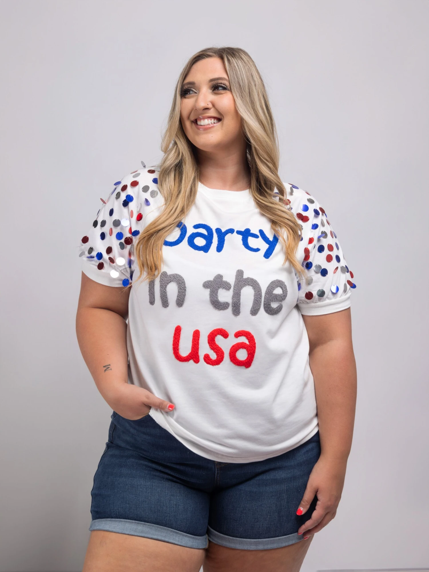 BiBi Party In The USA Puff Sleeve Top | S - XL 3 BiBi Party In The USA Puff Sleeve Top | S - XL