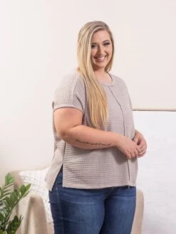 Zenana Dolman Short Sleeve Waffle Knit Top | S-3X -STACCATO Sale Store 349e8ac01fa7aec5f6689016c687d4f5