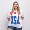 USA Star Printed 3/4 Sleeve Sweatshirt With Boat Neck | S - 3XL Americana -STACCATO Sale Store 35e6eff0d6fed0a10eddb5e18e1fdde7