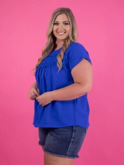 Short Sleeve Floral Eyelet Detail Woven Top | S - 3XL -STACCATO Sale Store 42f15889a0c6bb2d98eced663caa19c5