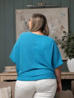 Solid Color Waffle Drop Shoulder Round Neck Top | S-3X -STACCATO Sale Store 4c368ba05871d9df3e55a609a25fb4b7