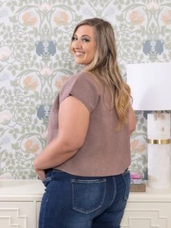 Mock Neck Drop Shoulder Short Sleeve Knit Top| S-3X -STACCATO Sale Store 4f18f7431a00c3f2d40fa82b75ee145a