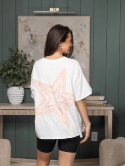 Mineral Washed Cotton Star Patch Short Sleeve Top | S-XL Blue Velvet BE -STACCATO Sale Store 512442c1f11d6dcdeb9adbcc8f144b14