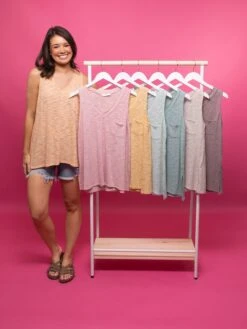 Sleeveless V-Neck Top W/ Chest Pocket | S - L *Final Sale*