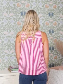 Stripe V-Neck Sleeveless Top | S - L -STACCATO Sale Store 57bbaede2925350de5dbc119ed7e04c9