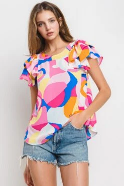 Geometric Print Woven Blouse | S - L
