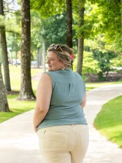 Eyelet Pattern Collared V-Neck Sleeveless Top | S - XL -STACCATO Sale Store 5df74318105df043da66ad0c5be9f1f2