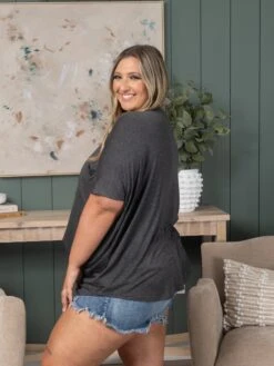 Oversized V-Neck Short Sleeve Top | S - XL -STACCATO Sale Store 6e594e6b9cb9cb840d189f89f479235a