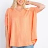 Solid Boxy Short Sleeve Textured Top | S - 3XL