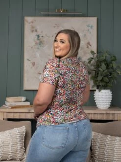 Floral Top W/Ruffled Sleeves | S-L -STACCATO Sale Store 7446620aedd3d0783ae39c27e0f105e0