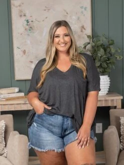 Oversized V-Neck Short Sleeve Top | S - XL -STACCATO Sale Store 758bbd49fe73632400da92929f726475