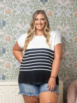 Stripe Knit Sleeveless Top | S - XL