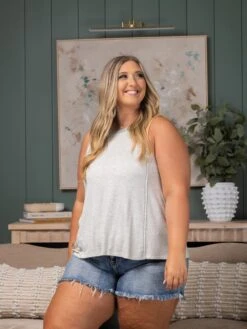 Mock Neck Color Block Tank Top | S-L