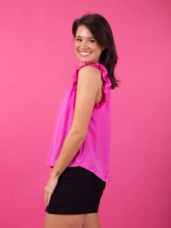 Sleeveless Mock Neck Ruffle Trim Blouse | S - 3XL -STACCATO Sale Store 8984a008b20786973e6a854c3c2051b9