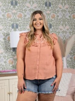 Ruffle Shoulder & Neckline Sleeveless Top | S-L -STACCATO Sale Store 92d36253a63e9b866bfb8735dd426fd4