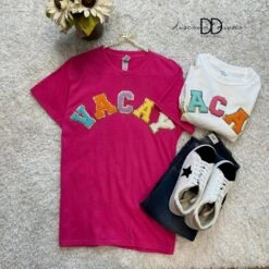 Vacay Colorful Letter Tee | S-3XL