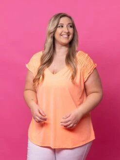 Dear Scarlett Wrinkle Free Ruched Shoulder Top | S-3X -STACCATO Sale Store SCuItECIil3yERJUdc4yp1fSwtHXM4PbH5XQ9UXh