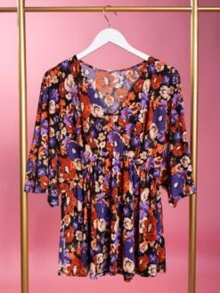 Dreamer Wrinkle Free V-Neck Printed Babydoll Top | S - 3X
