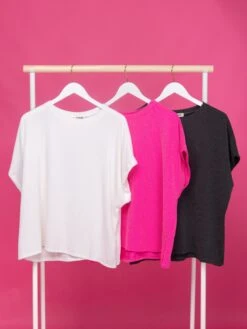 Raised Rib Short Sleeve Top | S-3X