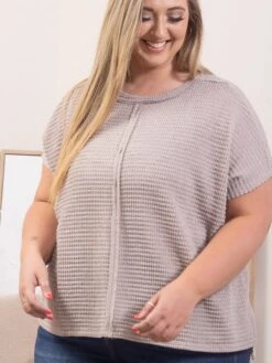 Zenana Dolman Short Sleeve Waffle Knit Top | S-3X -STACCATO Sale Store ab91c38f8d0d54a3f98c684fac97cbc4