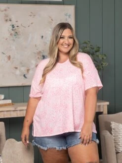 Animal Print V-Neck Top With Side Slits | S - 3XL