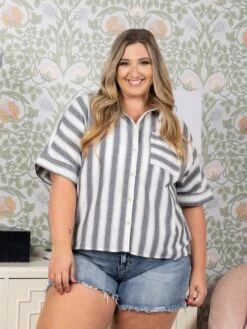 Striped Short Sleeve Top | S - L