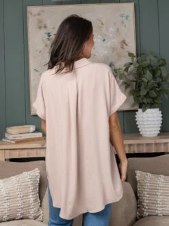 Textured High Low Button Down Shirt | S-L -STACCATO Sale Store b9542f24c65b9c65218edbd2d6467b97