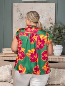 Floral Print Woven Smocking Top W/ Ruffles | S-XL -STACCATO Sale Store ba2aa8c14afd49607e114e33bbd3257c