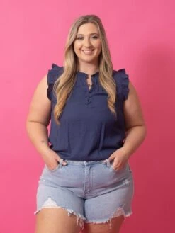 Short Ruffle Sleeve V Neck Babydoll Top | S-L -STACCATO Sale Store c8d535a6b1d3d4bb75b3b35ca644cebb