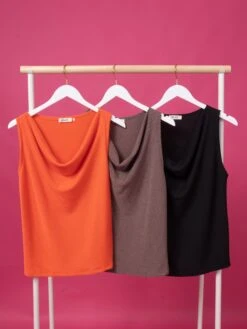 Sleeveless Top With Cowl Neck | S - 3X