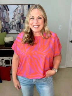 Boat-Neck Back Buttoned Closure Short Dolman Sleeves Top| S-L