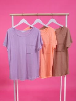 Triblend Pocket Raw Edge Short Sleeve Top | S - 3X