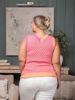 Contrast Chevron V-Neck Knitted Vest | S - XL -STACCATO Sale Store f04067eaae5930382002e5be3ba4f609