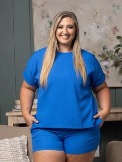 Round Neck Short Dolman Sleeve Top | S-L Set W/ Sku53063 -STACCATO Sale Store f76df6cea91b6944dfc972dfb7054b1a