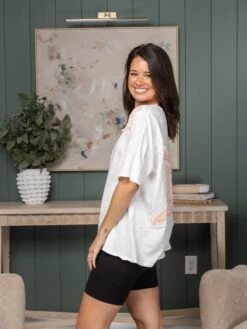 Mineral Washed Cotton Star Patch Short Sleeve Top | S-XL Blue Velvet BE -STACCATO Sale Store fa5747c0249c498c91fdf116da022e0b