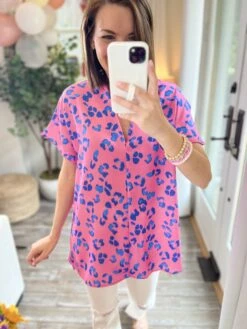 Leopard Print Drop Shoulder Top | S - 3X