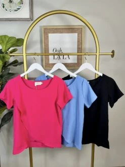 Round Neck Short Sleeve Tunic Blouse Top- Airflow | S - XL