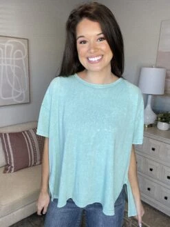 Washed Cotton High-Low Top | S - L *Final Sale*